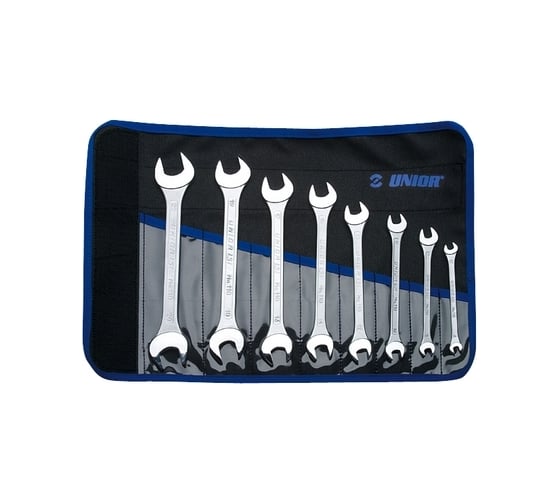 Изображение товара Набор рожковых ключей Unior 8 предметов в сумке-скрутке 6-22 мм 3838909154657