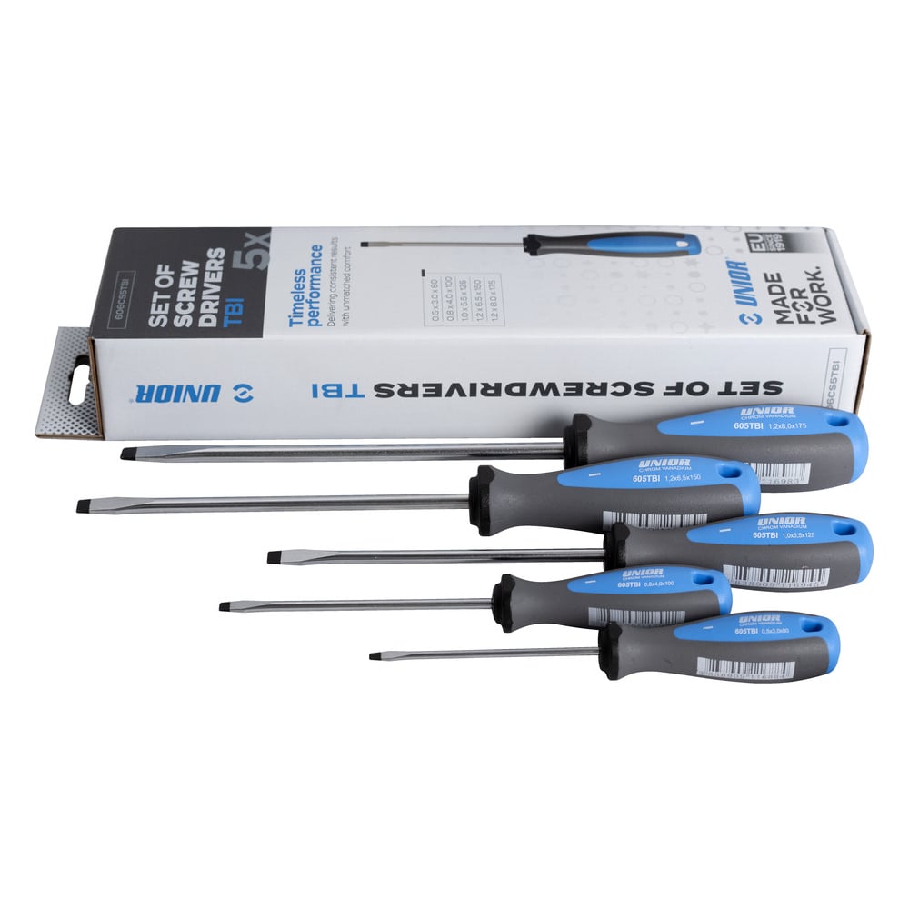 Изображение товара Набор шлицевых отверток Unior TBI 5 шт с рукояткой