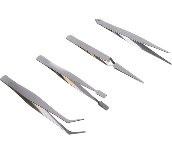 Изображение товара Набор пинцетов 4 пр., нержавеющая сталь РОКОТ 669-216