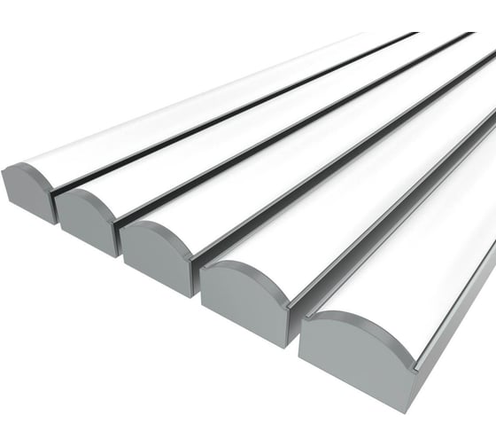 Изображение товара Комплект профиля Ledcraft LC-LP1022M20-1x5Silver 5 шт серебро (1м профиль+1м рассеиватель+2 заглушки) 1616140597