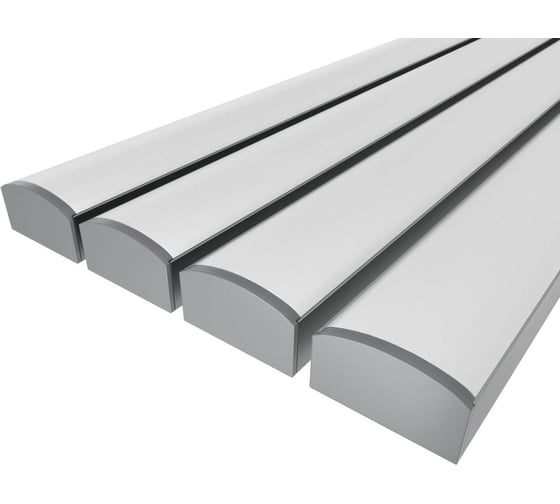 Изображение товара Комплект профиля Ledcraft LC-LP1227M28-1x4Silver 4 шт серебро (1м профиль+1м рассеиватель+2 заглушки) 1616140411