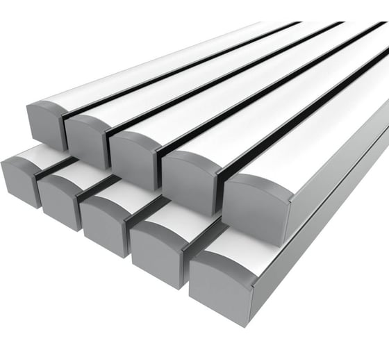 Изображение товара Комплект профиля Ledcraft LC-LPS1216M16-1x10Silver 10 шт серебро (1м профиль+1м рассеиватель+2 заглушки+2 крепежа) 1616140661