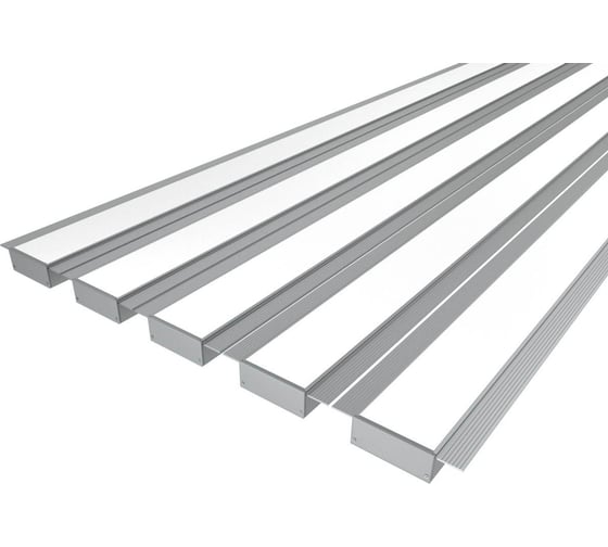 Изображение товара Комплект профиля Ledcraft LC-LPSH2065M34-1x5Silver 5 шт серебро (1м профиль+1м рассеиватель+2 заглушки+комплект шурупов) 1616140625
