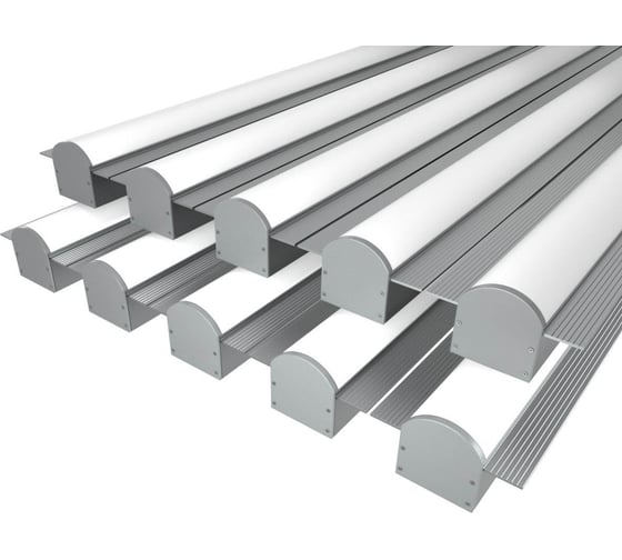 Изображение товара Комплект профиля Ledcraft LC-LPSH2564M36R-1x10Silver 10 шт серебро (1м профиль+1м рассеиватель+2 заглушки+комплект шурупов) 1616140780