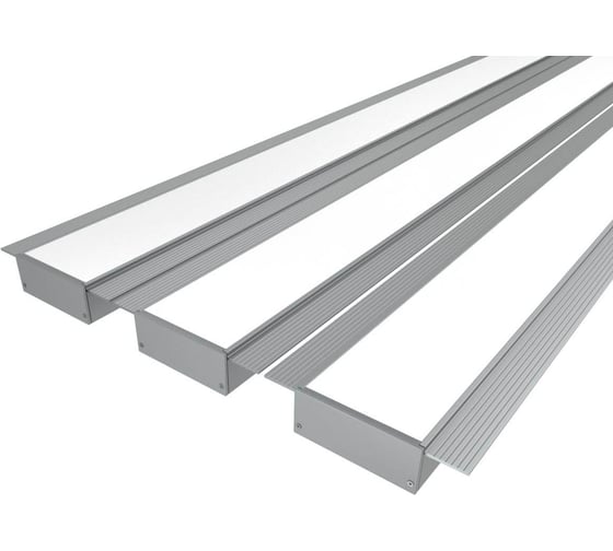Изображение товара Комплект профиля Ledcraft LC-LPSH2065M34-1x3Silver 3 шт серебро (1м профиль+1м рассеиватель+2 заглушки+комплект шурупов) 1616140309