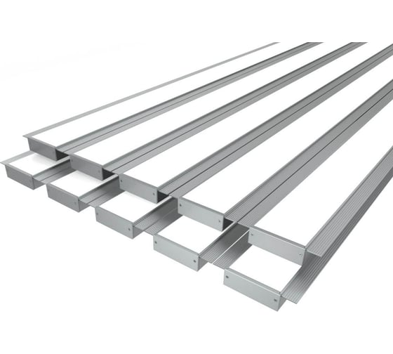 Изображение товара Комплект профиля Ledcraft LC-LPSH2090M55-1x10Silver 10 шт серебро (1м профиль+1м рассеиватель+2 заглушки+комплект шурупов) 1616140781
