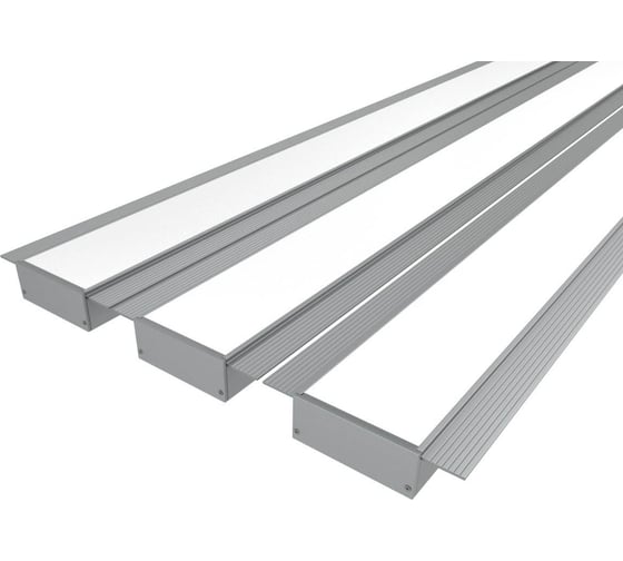 Изображение товара Комплект профиля Ledcraft LC-LPSH2080M44-1x3Silver 3 шт серебро (1м профиль+1м рассеиватель+2 заглушки+комплект шурупов) 1616140308