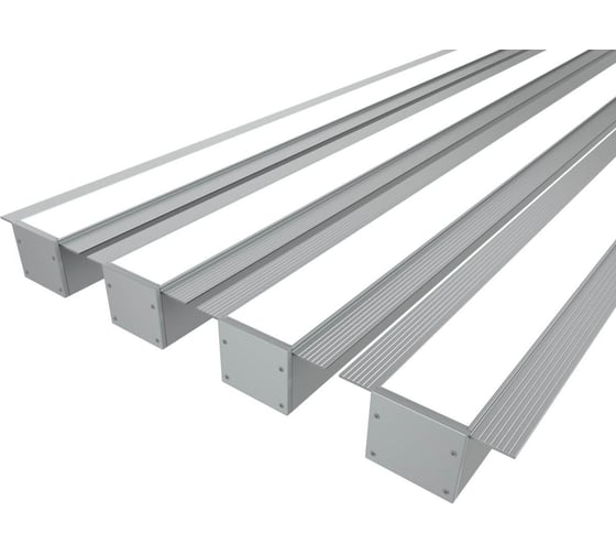 Изображение товара Комплект профиля Ledcraft LC-LPSH3265M34-1x4Silver 4 шт серебро (1м профиль+1м рассеиватель+2 заглушки+комплект шурупов) 1616140460