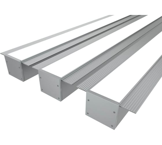 Изображение товара Комплект профиля Ledcraft LC-LPSH3265M34-1x3Silver 3 шт серебро (1м профиль+1м рассеиватель+2 заглушки+комплект шурупов) 1616140302
