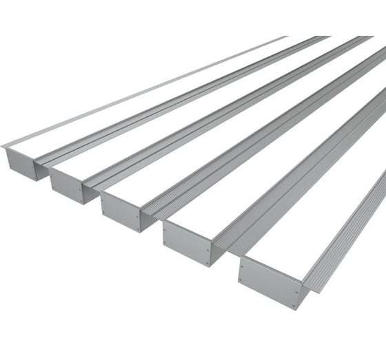 Изображение товара Комплект профиля Ledcraft LC-LPSH3290M55-1x5Silver 5 шт серебро (1м профиль+1м рассеиватель+2 заглушки+комплект шурупов) 1616140627