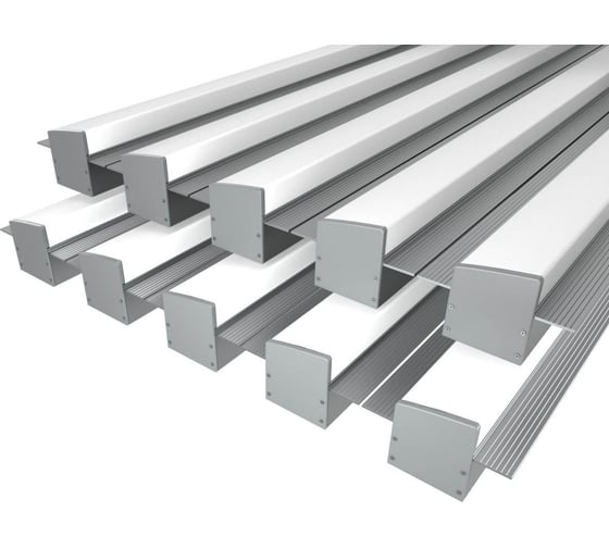 Изображение товара Комплект профиля Ledcraft LC-LPSH2564M36T-1x10Silver 10 шт серебро (1м профиль+1м рассеиватель+2 заглушки+комплект шурупов) 1616140779