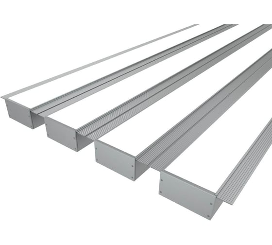 Изображение товара Комплект профиля Ledcraft LC-LPSH3290M55-1x4Silver 4 шт серебро (1м профиль+1м рассеиватель+2 заглушки+комплект шурупов) 1616140469