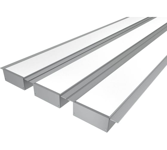 Изображение товара Комплект профиля Ledcraft LC-LPSH32104M68-1x3Silver 3 шт серебро (1м профиль+1м рассеиватель+2 заглушки+комплект шурупов) 1616140312
