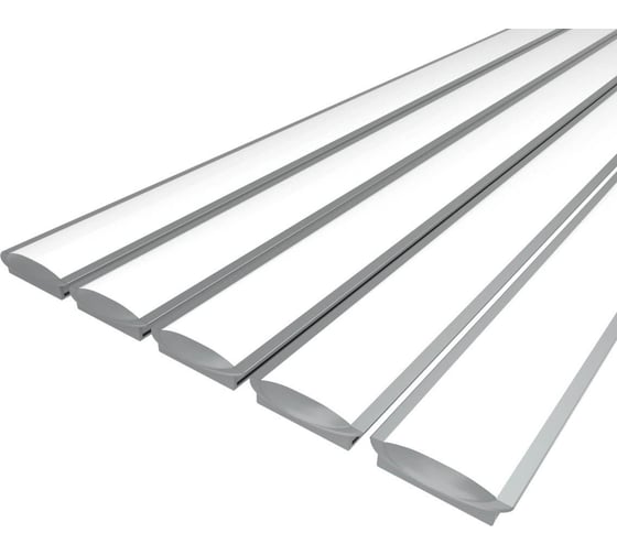 Изображение товара Комплект профиля Ledcraft LC-LPV0734M28-1x5Silver 5 шт серебро (1м профиль+1м рассеиватель+2 заглушки) 1616140582