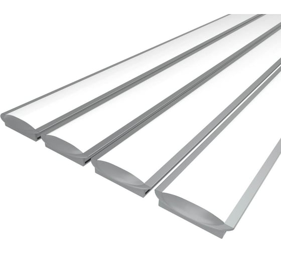 Изображение товара Комплект профиля Ledcraft LC-LPV0734M28-1x4Silver 4 шт серебро (1м профиль+1м рассеиватель+2 заглушки) 1616140424