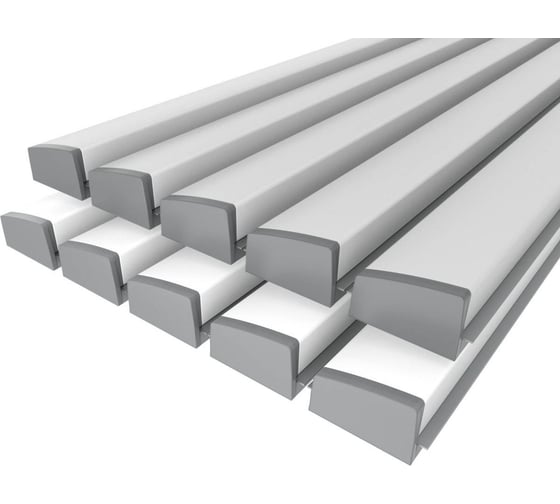 Изображение товара Комплект профиля Ledcraft LC-LPV0740M36T-1x10Silver 10 шт серебро (1м профиль+1м рассеиватель+2 заглушки) 1616140722