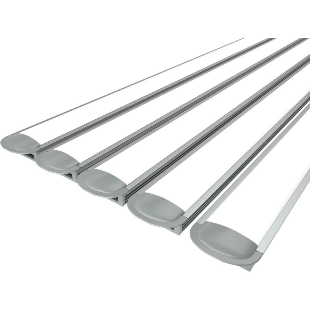 Изображение товара Комплект профиля Ledcraft LC-LPV1234M28-1x5Silver 5 шт серебро (1м профиль+1м рассеиватель+2 заглушки) 1616140531