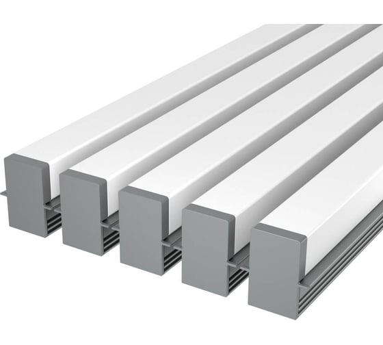 Изображение товара Комплект профиля Ledcraft LC-LPV1222M1716-1x5Silver 5 шт серебро (1м профиль+1м рассеиватель+2 заглушки) 1616140501