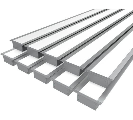 Изображение товара Комплект профиля Ledcraft LC-LPV2050M34-1x10Silver 10 шт серебро (1м профиль+1м рассеиватель+2 заглушки+комплект шурупов) 1616140753