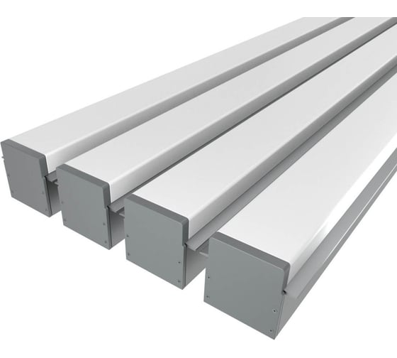 Изображение товара Комплект профиля Ledcraft LC-LPV2544M36-1x4Silver 4 шт серебро (1м профиль+1м рассеиватель+2 заглушки+комплект шурупов) 1616140402