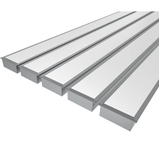 Изображение товара Комплект профиля Ledcraft LC-LPV3288M68-1x5Silver 5 шт серебро (1м профиль+1м рассеиватель+2 заглушки+комплект шурупов) 1616140528