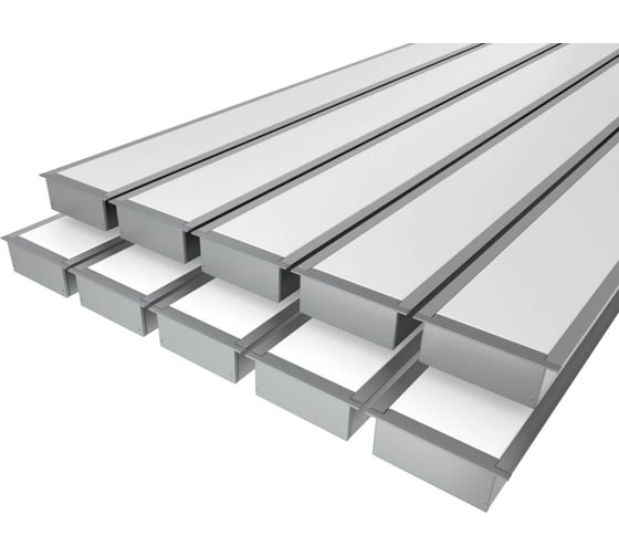 Изображение товара Комплект профиля Ledcraft LC-LPV3288M69-1x10Silver 10 шт серебро (1м профиль+1м рассеиватель+2 заглушки+комплект шурупов) 1616140687