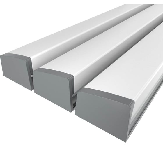 Изображение товара Комплект профиля Ledcraft LC-LSS1236M36T-1x3Silver 3 шт серебро (1м профиль+1м рассеиватель+2 заглушки+2 крепежа) 1616140192
