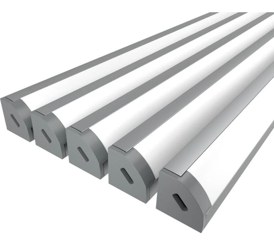 Изображение товара Комплект профиля Ledcraft LC-LPU1717M16-1x5Silver 5 шт серебро (1м профиль+1м рассеиватель+2 заглушки) 1616140502