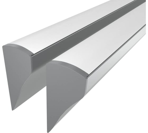 Изображение товара Комплект профиля Ledcraft LC-NS1636M16-1x2Silver 2 шт серебро (1м профиль+1м рассеиватель+2 заглушки+2 крепежа) 1616140077