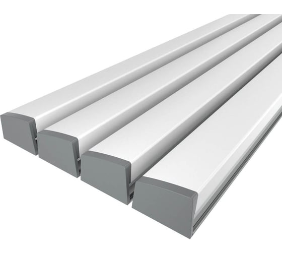 Изображение товара Комплект профиля Ledcraft LC-LSS1236M36T-1x4Silver 4 шт серебро (1м профиль+1м рассеиватель+2 заглушки+2 крепежа) 1616140350