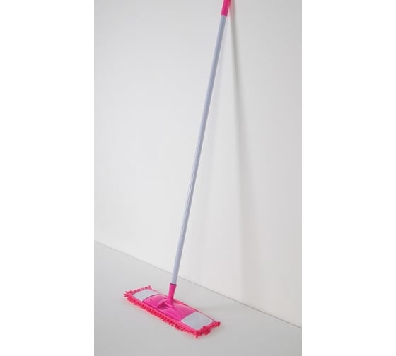 Изображение товара Плоская швабра Доляна окрашенный черенок, букля, 43х14х124 см, цвет микс 4861317