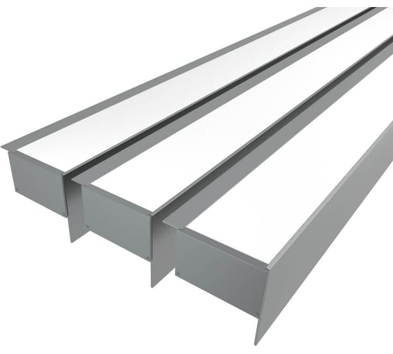 Изображение товара Комплект профиля Ledcraft LC-NKU7689M69-1x3Silver 3 шт серебро (1м профиль+1м рассеиватель+2 заглушки) 1616140269