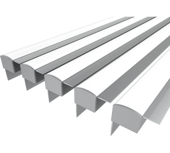 Изображение товара Комплект профиля Ledcraft LC-NKU4543M28-1x5Silver 5 шт серебро (1м профиль+1м рассеиватель+2 заглушки) 1616140546