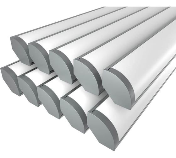 Изображение товара Комплект профиля Ledcraft LC-LSU1616M20-1x10Silver 10 шт серебро (1м профиль+1м рассеиватель+2 заглушки) 1616140654