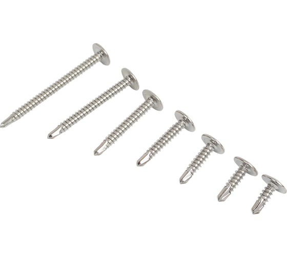 Изображение товара Набор саморезов из нержавеющей стали с прессшайбой Крепсталь 140шт NBG000018