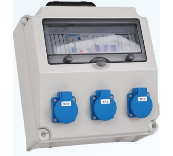 Изображение товара Щит Переносной распределительный IP44 с розетками 3 шт 280*280*150 мм 220 В - 16А SAIPWELL SP-CZ-282815-001 артикул SPL06-01