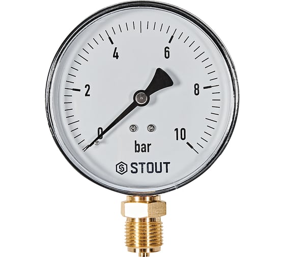 Изображение товара Манометр радиальный STOUT SIM-1010-101015 корпус Dn 100 мм 1/2, 0...10 ба RG0094NU9EUEFT