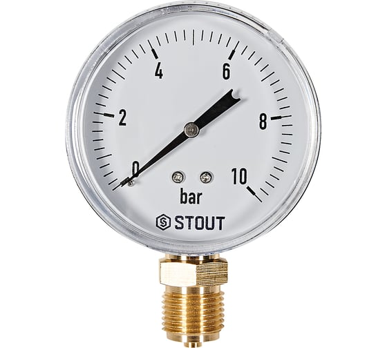 Изображение товара Манометр радиальный STOUT SIM-1010-801015 корпус Dn 80 мм 1/2, 0...10 бар RG0094NU9EUEFS