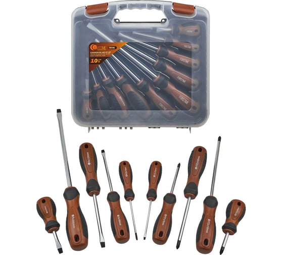 Изображение товара Отвертки в комплекте с битами FORSTIME набор 10 предметов FT-7010C(65992)