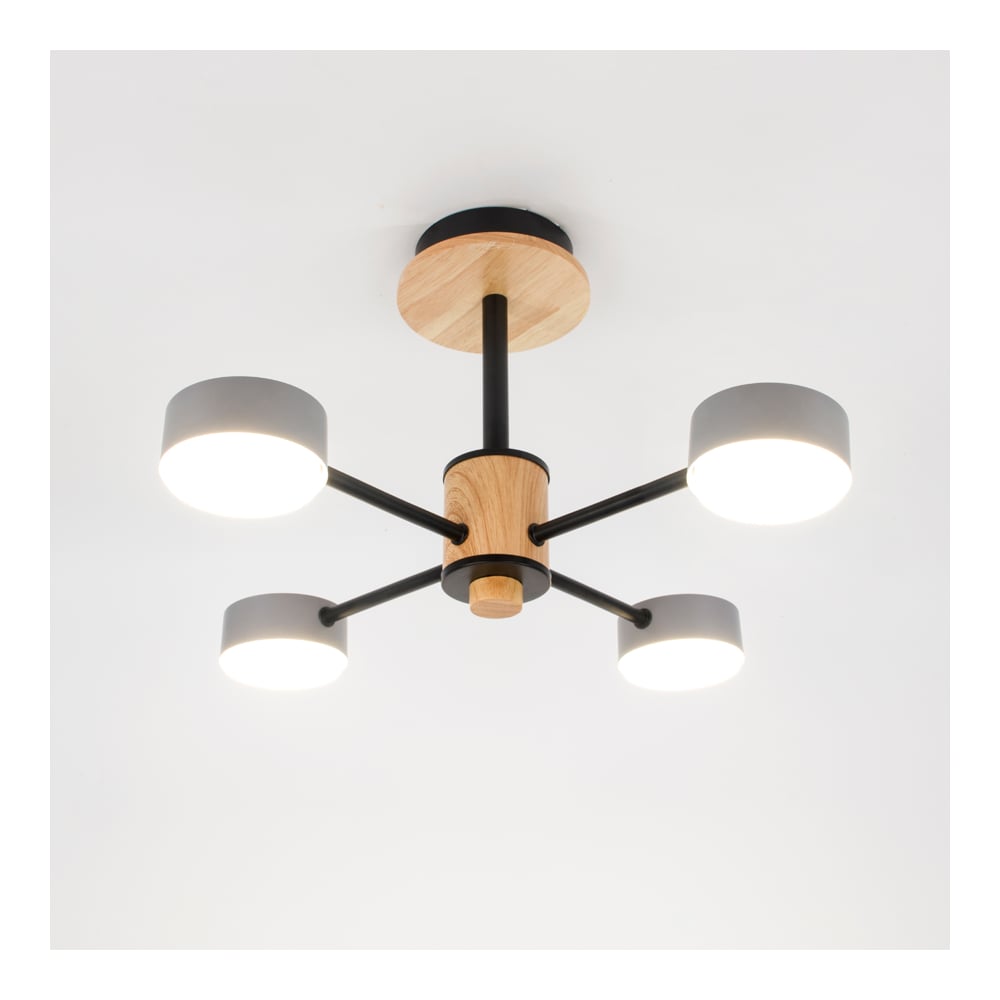 Изображение товара Люстра под лампу General Lighting Systems Элизиум GCHL-4GX53-M серый дерево