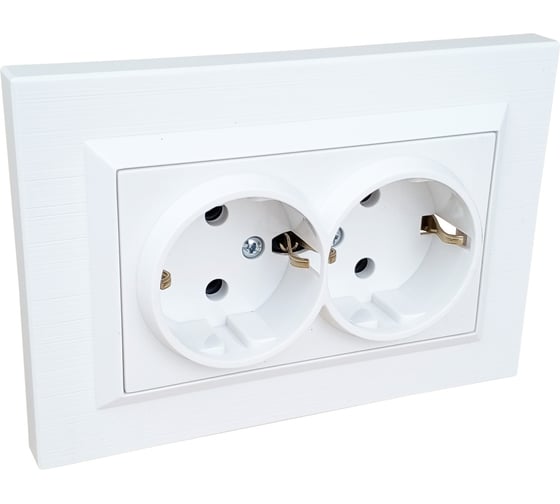 Изображение товара Двойная розетка OVIVO с/з QUANTUM, белый 405-010301-907