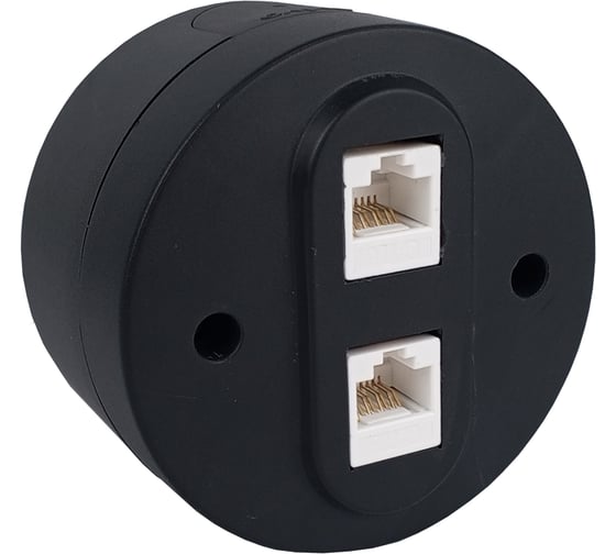 Изображение товара Розетка компьютерная 2-местная OVIVO (RJ45 CAT6), xONE, черный, 406-250000-230