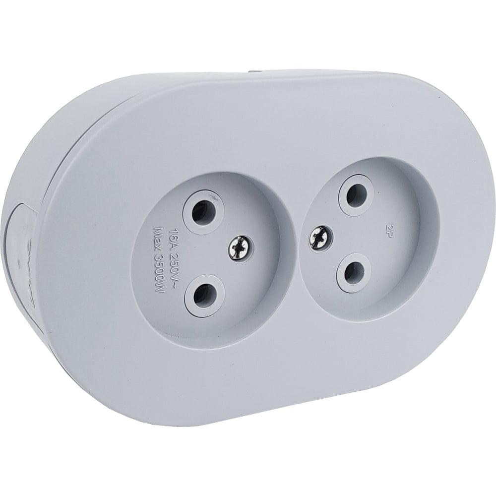 Изображение товара Двойная розетка OVIVO б/з серия xONE серый 2 поста 16А 250В накладная