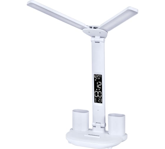 Изображение товара Настольная лампа светильник беспроводная SONNEN PT-203,органайзер,дисплей,7в1,LED 7 Вт, белый, 238497