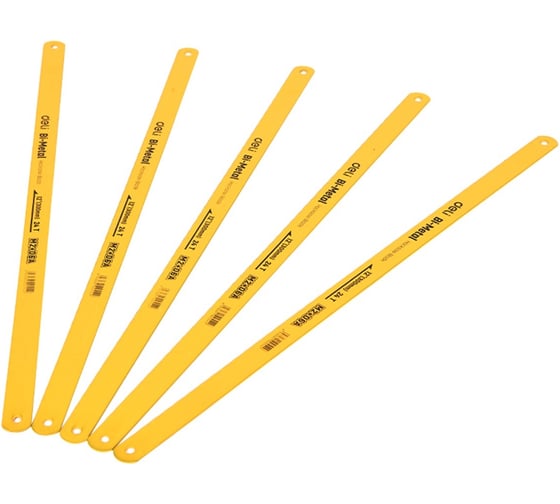 Изображение товара Набор биметаллических полотен по металлу Deli 300мм 5шт DL353405A (24 TPI, сталь M2+D6A) 184660