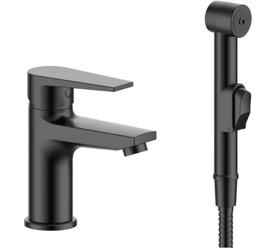 Изображение товара Смеситель ESKO Budapest black с гигиеническим душем, с аксессуарами, арт. BT27HB