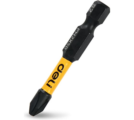 Изображение товара Набор торсионных бит Deli PH2, 50мм для ударных шуруповертов 10шт DL251050 сталь S2, пласт.кейс 183616