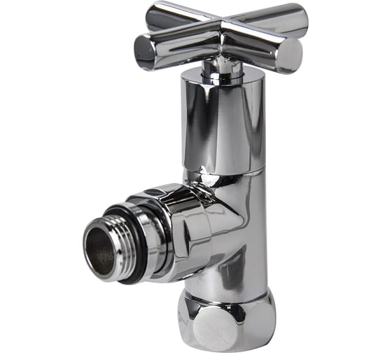 Изображение товара Вентиль для полотенцесушителя TIM крест угловой, 3/4x1/2 в/н, хром 772430