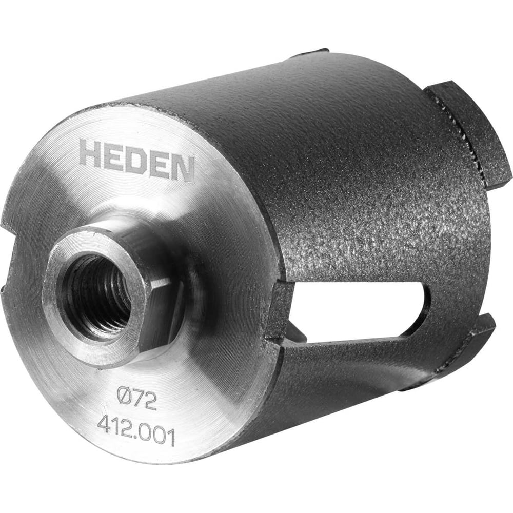 Изображение товара Коронка алмазная для подрозетников HEDEN 72x65 мм, М16, 4 сегмента, боковая, арт. 412.001