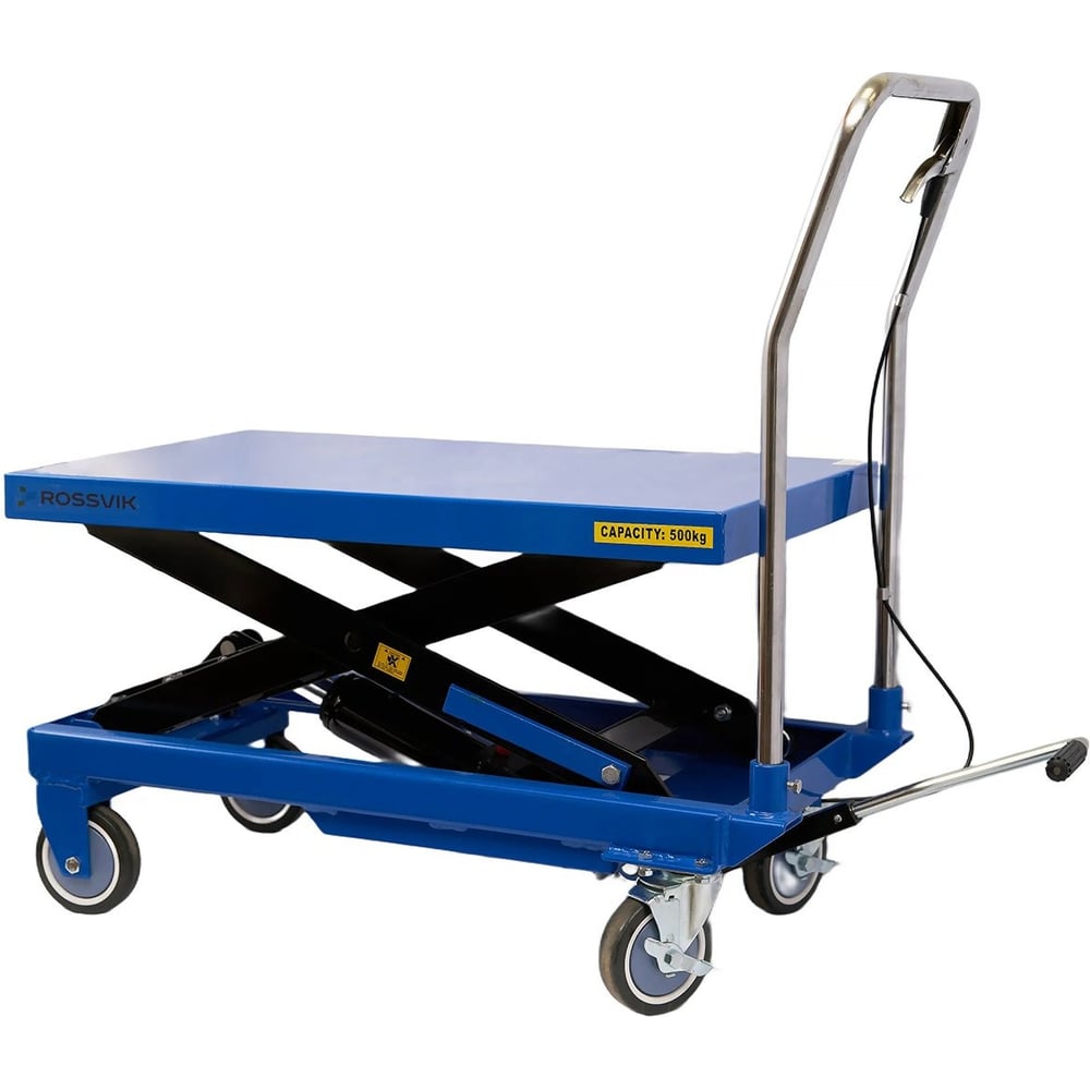 Изображение товара Грузовая тележка Rossvik с подъемным столом г/п 500 кг HJ4004 профессиональная Изображение товара Грузовая тележка Rossvik с подъемным столом г/п 500 кг HJ4004 профессиональная